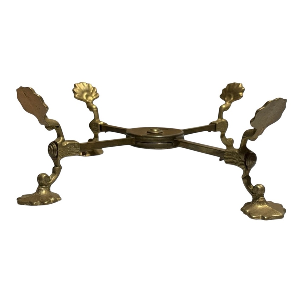 Vintage Trivet -‎ Brass / Gold-toned - Victorian - Footed - Adjustable - 9.5"